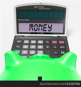 Money Calculator Showing Prosperity Revenue And Cash
