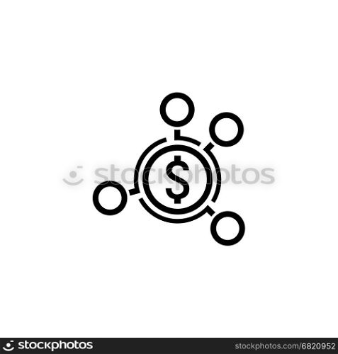 Money Distribution Icon. Flat Design.. Money Distribution Icon. Flat Design. Business Concept. Isolated Illustration.