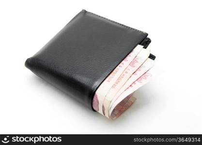 money in leather wallet