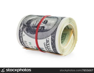 money in roll isolated on white background