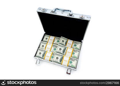 Money in the case isolated on white