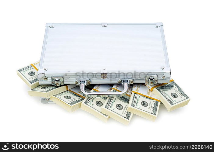 Money in the case isolated on white