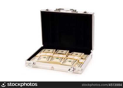 Money in the case isolated on white