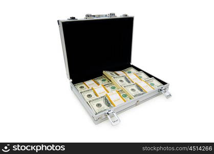 Money in the case isolated on white