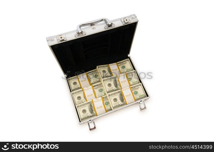 Money in the case isolated on white