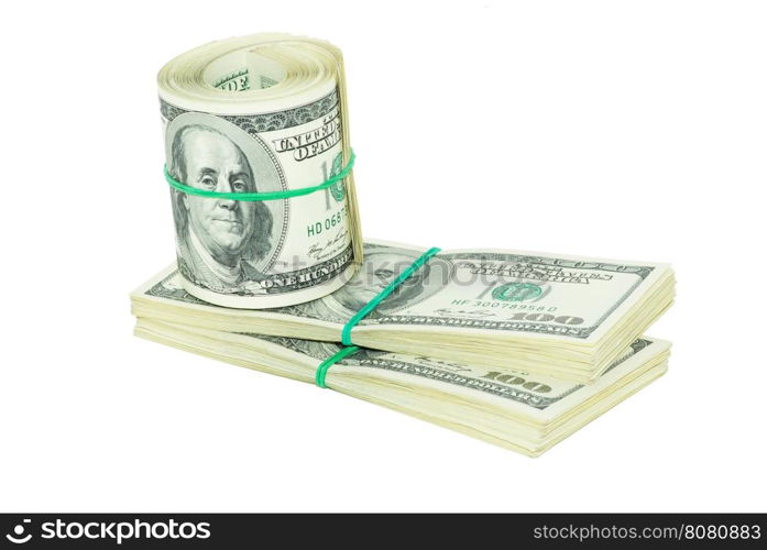 money isolated on a white background