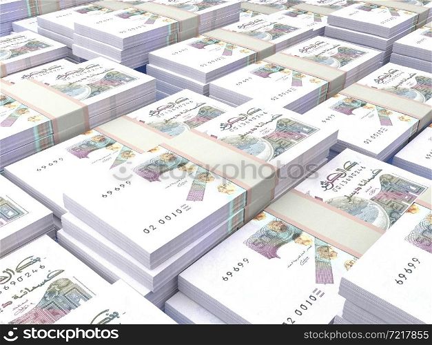 Money of Algeria. Algerian dinar bills. DZD banknotes. 500 dinars. Business, finance, news background.. Algerian banknotes. Algeriandinar bills. 500 DZD dinars. Business, finance background.