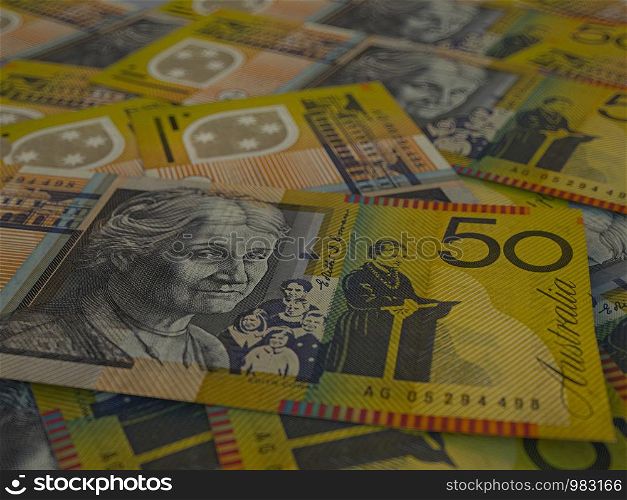 Money of Australia, background. Macro shot. Australian currency background. Closeup photo