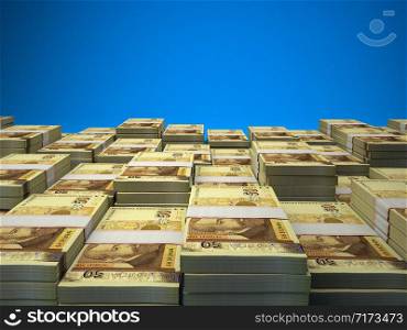 Money of Bulgaria. Bulgarian banknotes background. Bulgarian currency background. Closeup photo