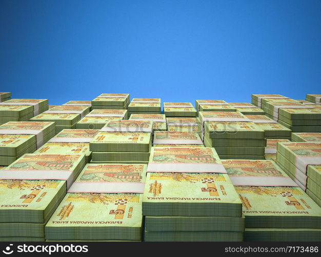 Money of Bulgaria. Bulgarian banknotes background. Bulgarian currency background. Closeup photo