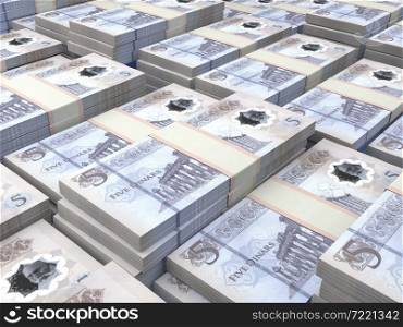 Money of Libya. Libyan dinar bills. LYD banknotes. 5 dinars. Business, finance, news background.. Libyan banknotes. Libyandinar bills. 5 LYD dinars. Business, finance background.