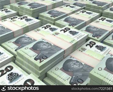 Money of Nigeria. Nigerian naira bills. NGN banknotes. 20 polymer. Business, finance, news background.. Nigerian banknotes. Nigeriannaira bills. 20 NGN polymer. Business, finance background.