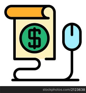 Money offer icon. Outline money offer vector icon color flat isolated. Money offer icon color outline vector