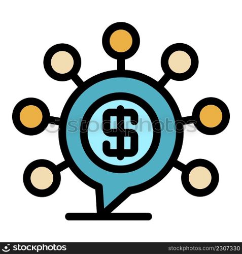 Money roles icon. Outline money roles vector icon color flat isolated. Money roles icon color outline vector