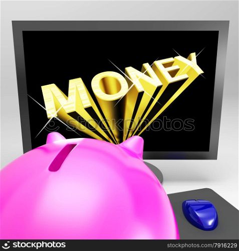 Money Screen Showing Finance Wealth And Prosperity