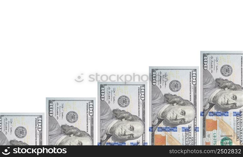 Money staircase, isolated on white