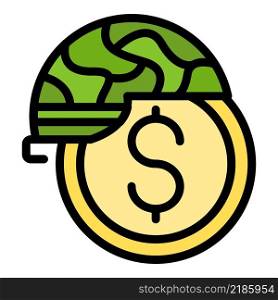 Money trade war icon. Outline money trade war vector icon color flat isolated. Money trade war icon color outline vector