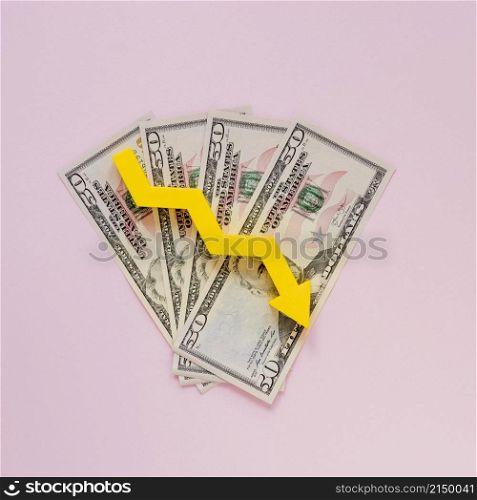 money with arrow top