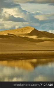 Mongolia. Sands Mongol Els, sandy dune desert, bright sunny day