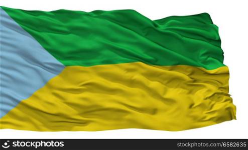 Mongui City Flag, Country Colombia, Boyaca Department, Isolated On White Background. Mongui City Flag, Colombia, Boyaca Department, Isolated On White Background