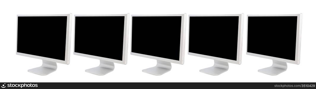 monitors of computers a over white background