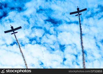 Monroe, NC - Nov 9 2013 - action in the sky during an airshow-warbirds over monroe