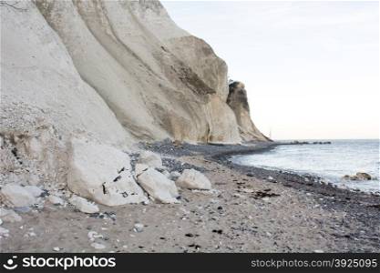 Mons Klint in Denmark. Mons Klint in Denmark in spring seen from the beach