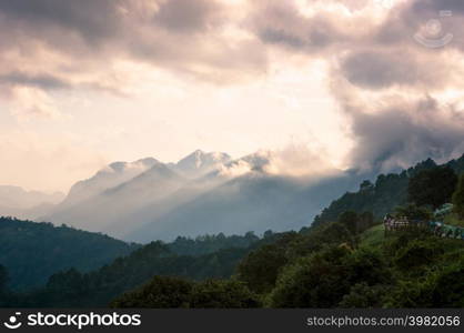 Monsone Viewpoint at Doi Angkhang, Chiang Mai Thailand.. Monsone Viewpoint