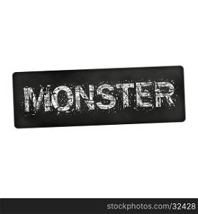 Monster white wording on black background