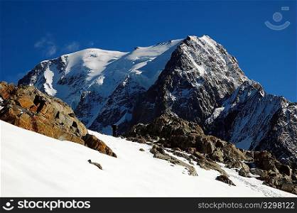 Mont Blanc, south face, from Veny valley Italy