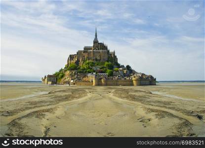 Mont Saint Michel in Normandy, a popular UNESCO world heritage site in normandy, France. Mont Saint Michel in Normandy, normandy France