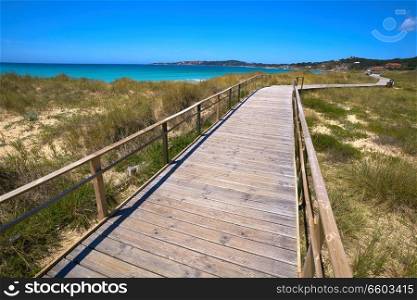 Montalvo beach in Pontevedra of Galicia in Sanxenxo also Sanjenjo at Spain