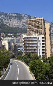 Monte Carlo road on the city center.