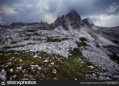 Monte Paterno at cloudy evening, Italian Dolomites
