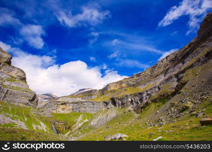 Monte Perdido Valle de Ordesa in Soaso circus Pyrenees Aragon Huesca at Spain