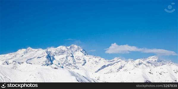 Monte Rosa Massif, south side, winter season Italy, Europe.