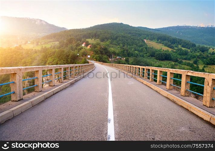 Montenegro. Dzhurdzhevich Bridge Over The River Tara. Bridge Over River