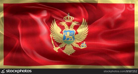 Montenegro flag - realistic waving fabric flag
