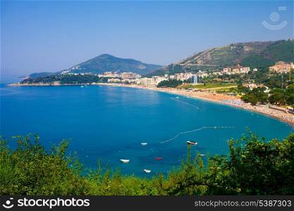 Montenegro seashore, Becici resort, view from top