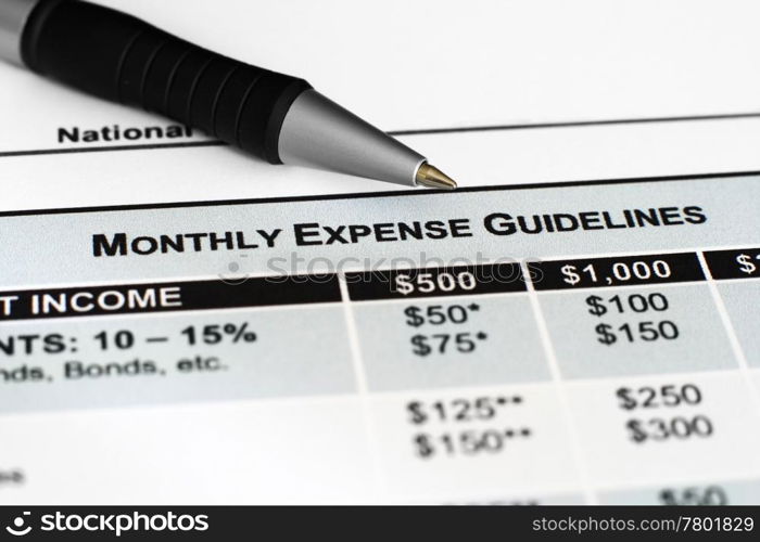 Monthly budget plan