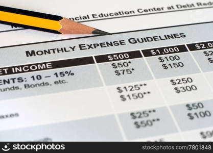Monthly expense guidelines