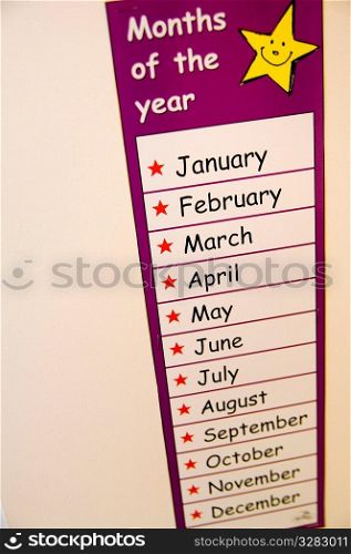 Months of the year.