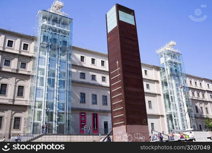 Monument in front of a museum, Museo Nacional Centro de Arte Reina Sofia, Madrid, Spain