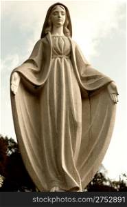Monument Lady of Guadalupe on a cemetery. Since its creation in 1787 Lychakiv Cemetery Lvov, Ukraine