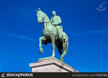 Monument of a king Albert in Brussels in a beautiful summer day, Belgium
