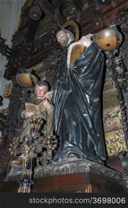 monument of an angel in the church