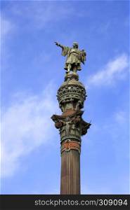 Monument of Christopher Columbus in Barcelona, Catalonia, Spain