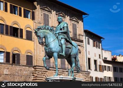 Monument of Cosimo Medici (1519-74) Italy. Florence. Piazza della Signoria.