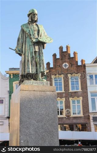 Monument of famous painter Hieronymus Bosch in s-Hertogenbosch. Netherlands &#xA;