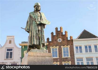 Monument of famous painter Hieronymus Bosch in s-Hertogenbosch. Netherlands &#xA;